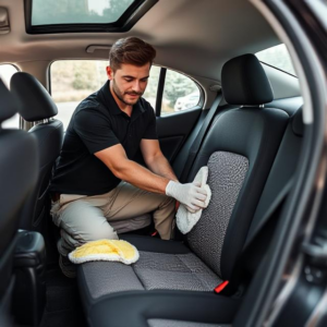 Cleaning fabric seats in car 